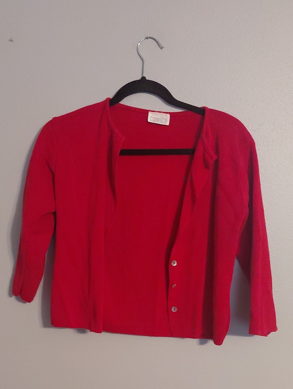 Moda International Bright Red Button-Front Cardigan